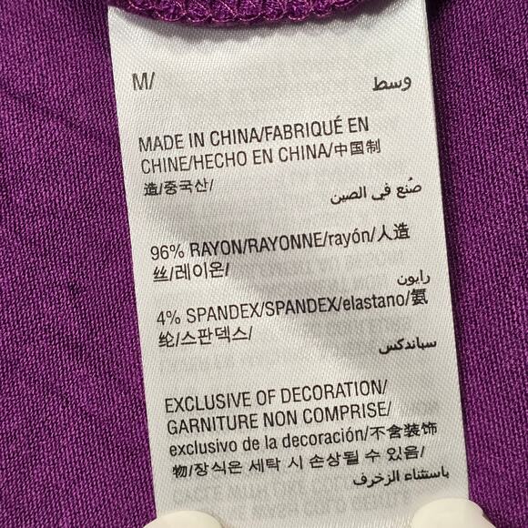 Style & Co Purple Shirt NEW Stretch Lace V-Neck Long Sleeves Top Women's Size M - Picture 5 of 11